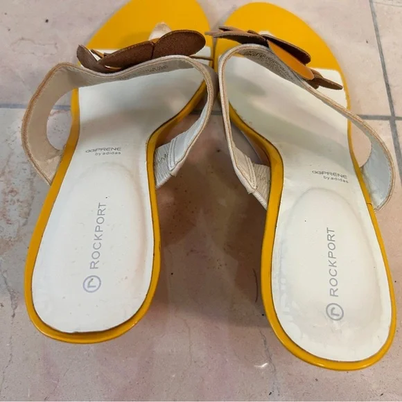 Rockport women’s size 11 Wedge Sandals with Orange Floral Accent Cruise Resort - Picture 8 of 10